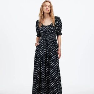 Smocked-Waist Midi Dress in Shibori Dot
Print color Shibori Dot With Pink size 8